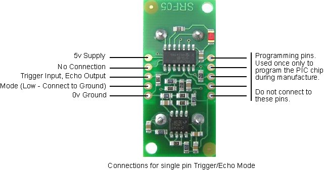 SRF05 Single-wire pin out